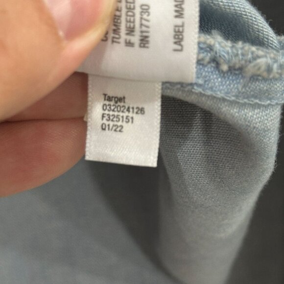 3/$30 Cat & Jack Girls Light Denim‎ Button-Down Shirt XL (14/16) Long Sleeve - Picture 8 of 8